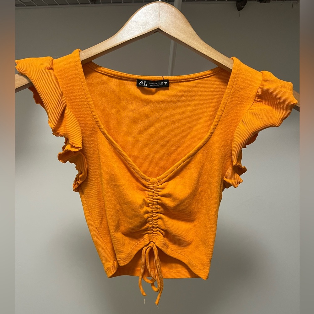 Zara Orange crop top M